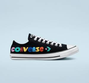 Converse Chuck Taylor All Star Happy Faces Low Tops Shoes Black | CV-675XLS