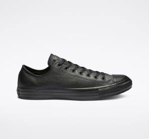 Converse Chuck Taylor All Star Leather Low Tops Shoes Black | CV-958HIR