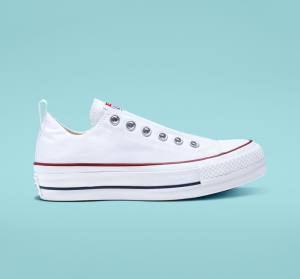 Converse Chuck Taylor All Star Lift Platform Slip Low Tops Shoes White / Red / Blue | CV-860CSK