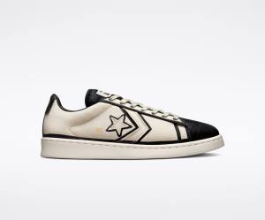 Converse Joshua Vides Pro Leather Low Tops Shoes Beige White / Black | CV-741NGH